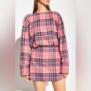 THE ATTICO Plaid Mini Dress